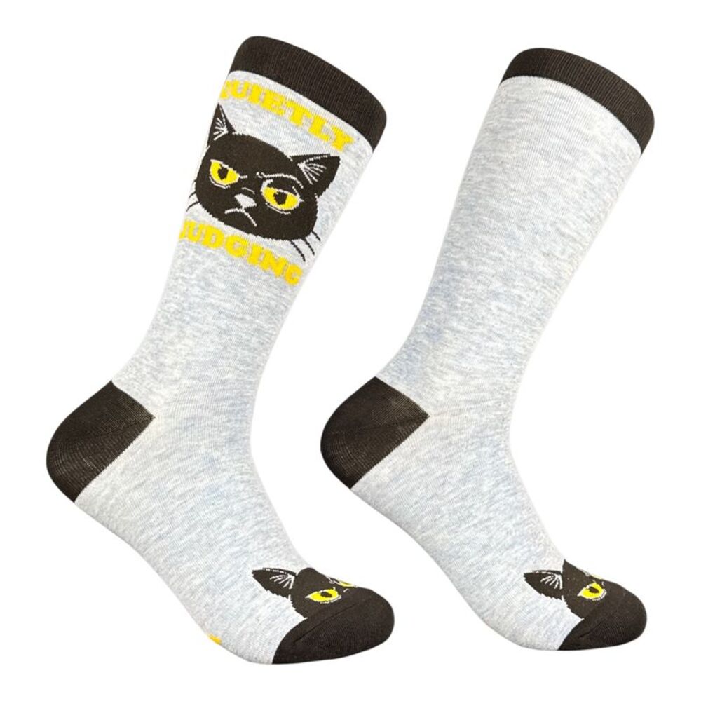 Quietly Judging Socks Funny Sarcastic Cat Footwear For Ladies